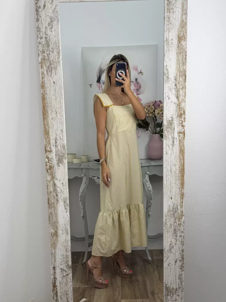 Vestido Loreto de rayas amarillo