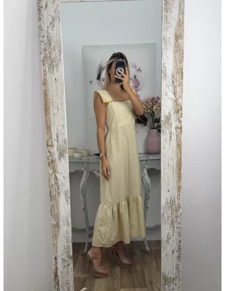 Vestido Loreto de rayas amarillo