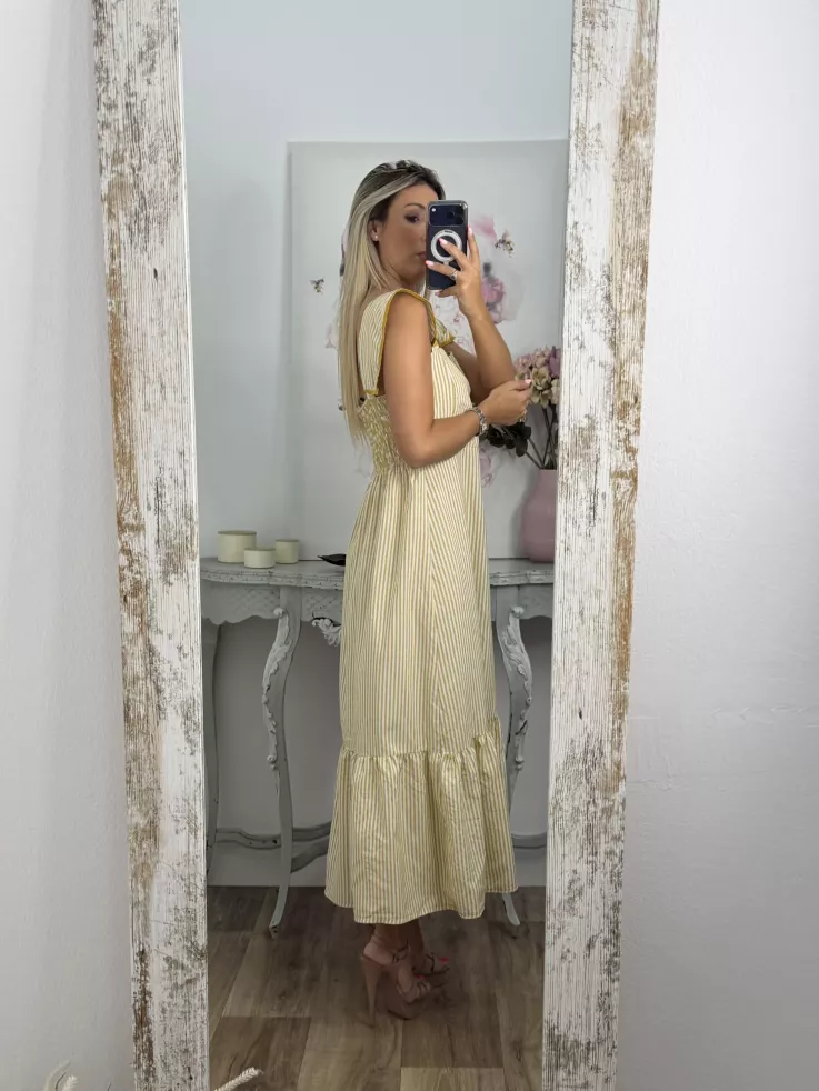 Vestido Loreto de rayas amarillo
