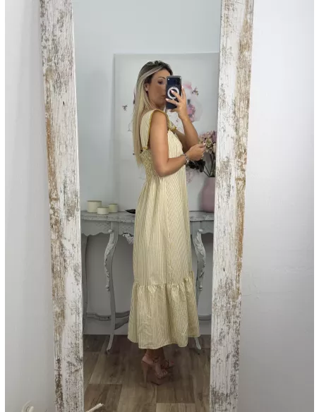 Vestido Loreto de rayas amarillo