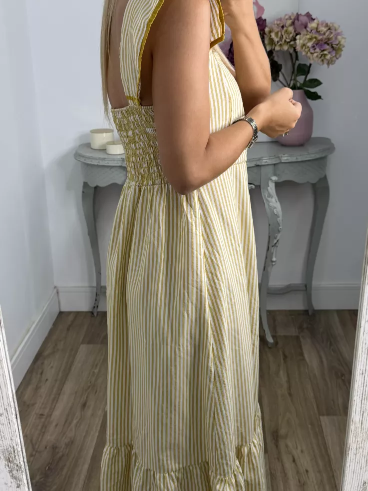 Vestido Loreto de rayas amarillo
