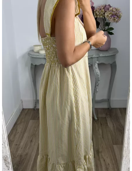 Vestido Loreto de rayas amarillo