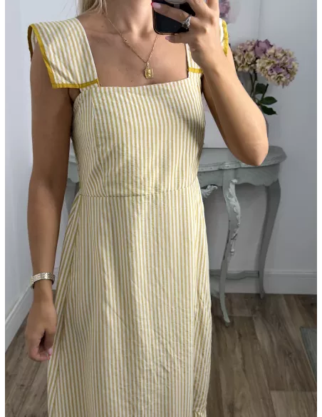 Vestido Loreto de rayas amarillo