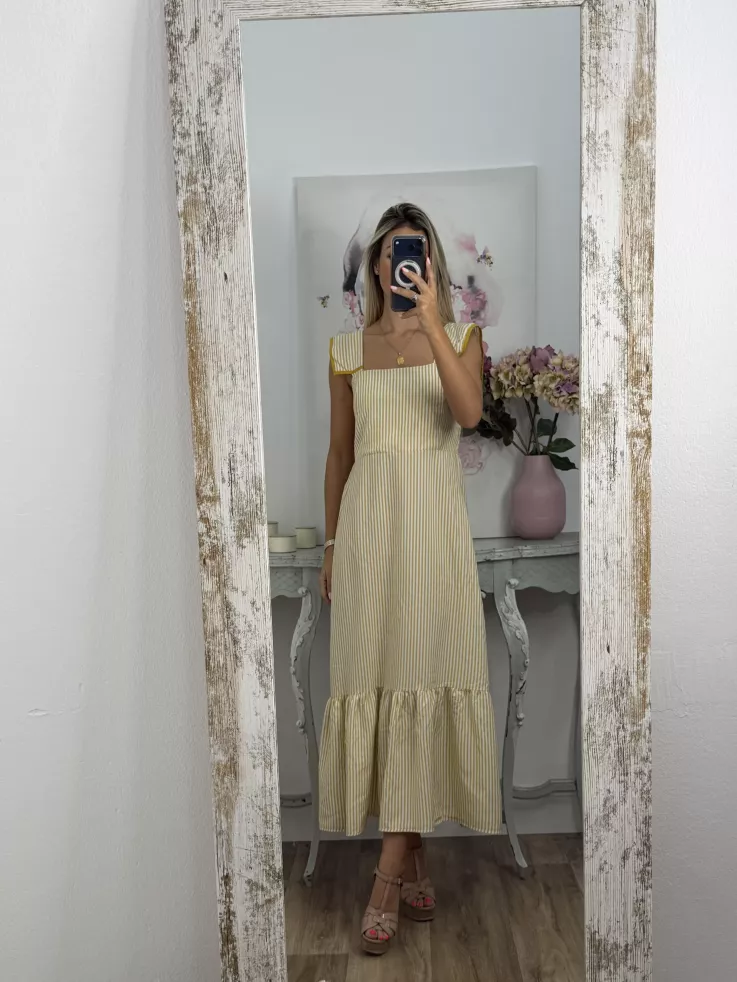 Vestido Loreto de rayas amarillo