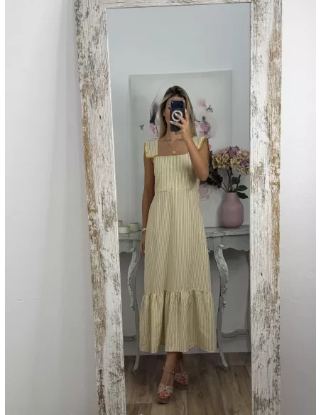 Vestido Loreto de rayas amarillo