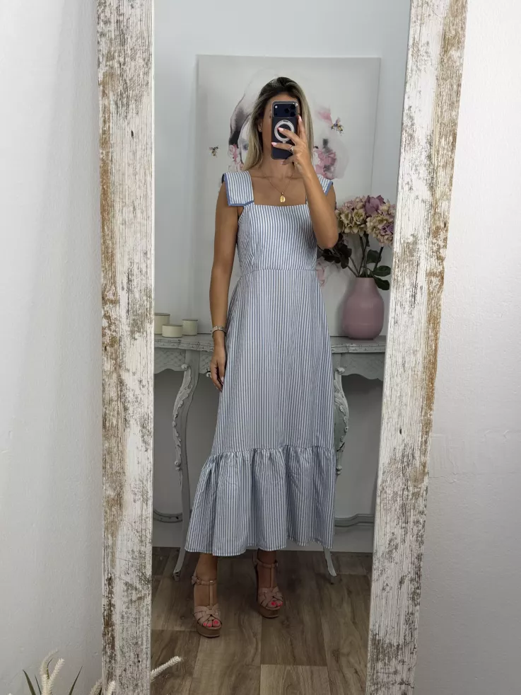 Vestido Loreto de rayas azul