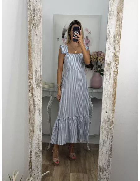 Vestido Loreto de rayas azul