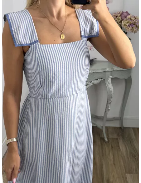 Vestido Loreto de rayas azul