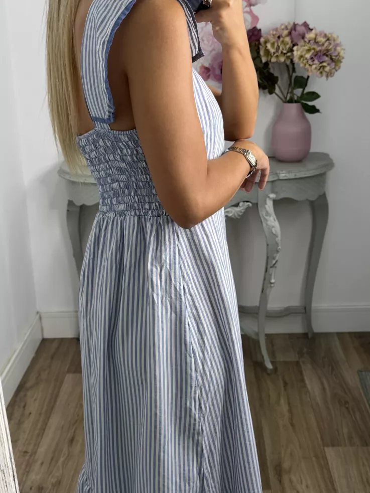 Vestido Loreto de rayas azul