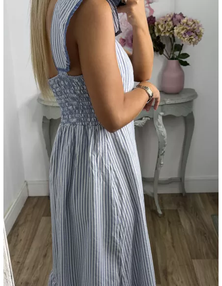 Vestido Loreto de rayas azul