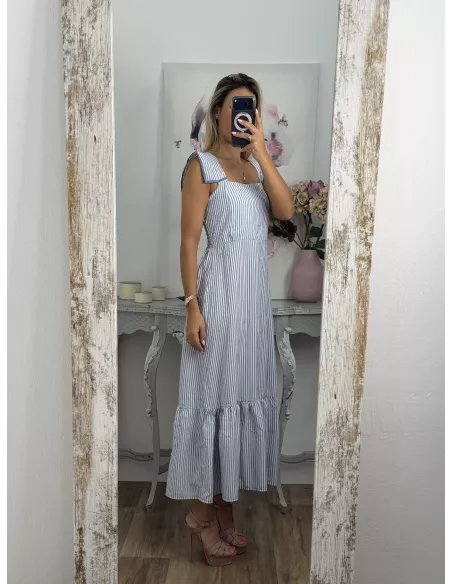 Vestido Loreto de rayas azul
