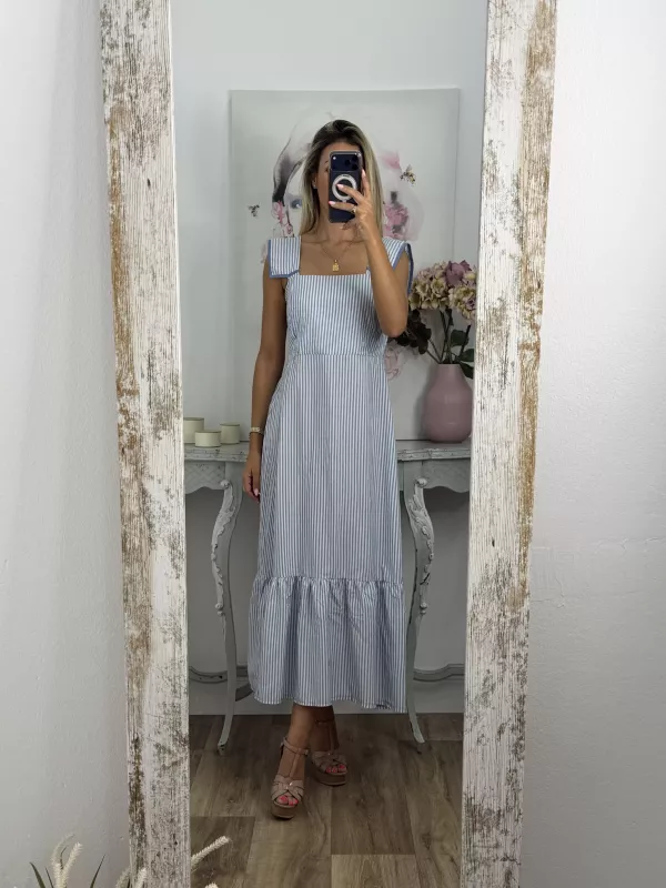 Vestido Loreto de rayas azul