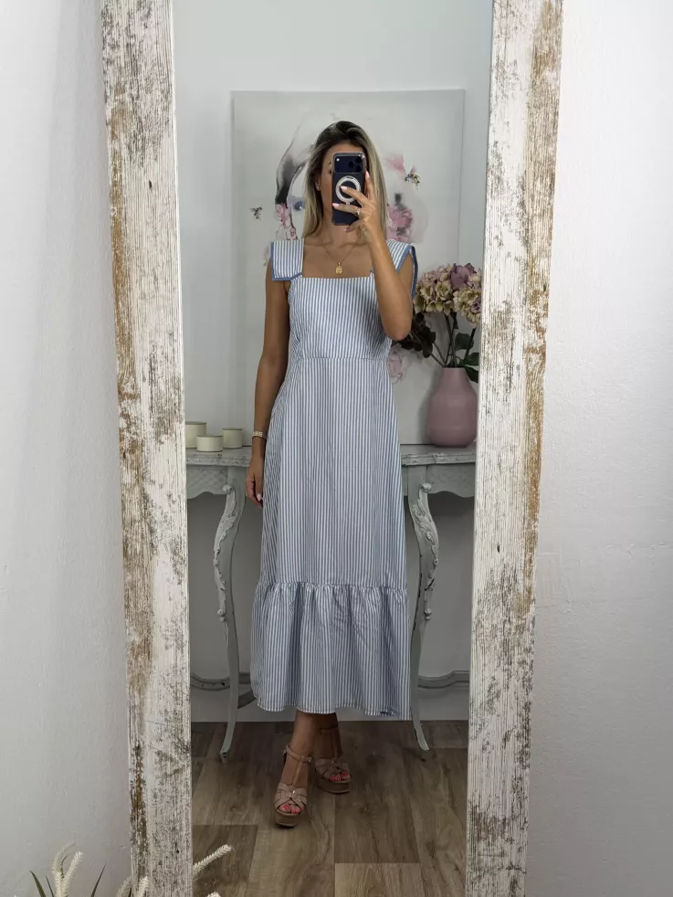 Vestido Loreto de rayas azul