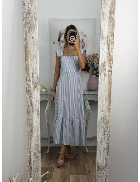 Vestido Loreto de rayas azul