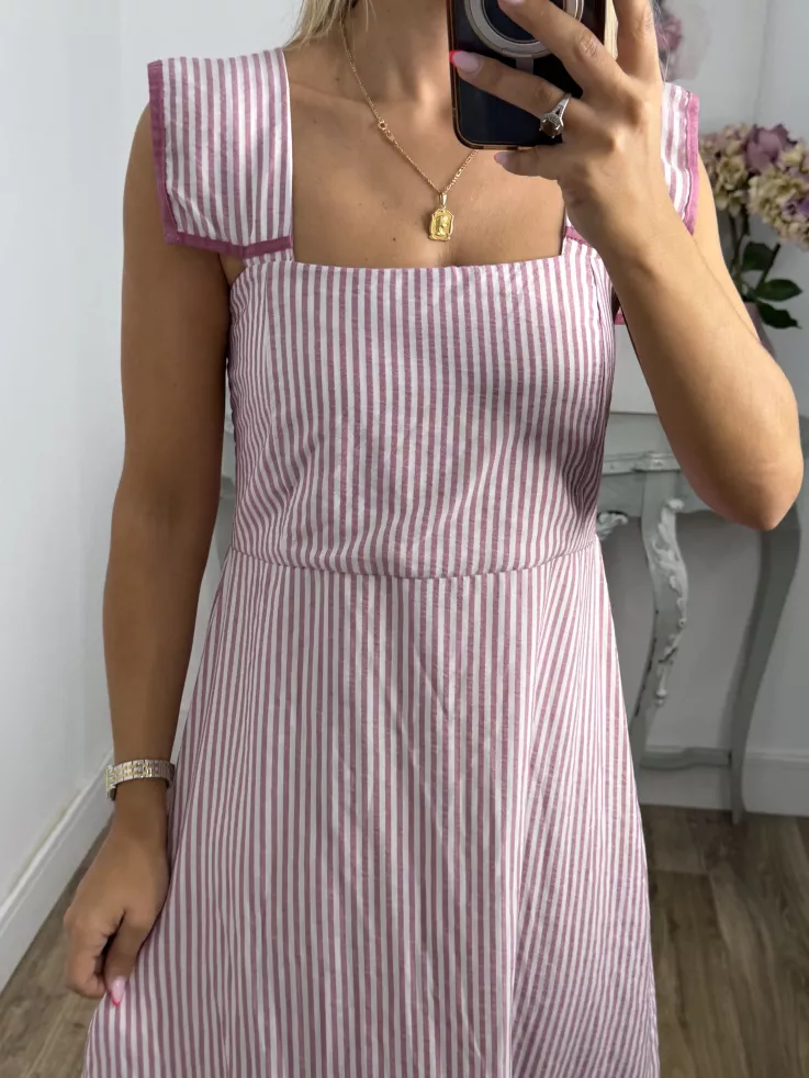 Vestido Loreto de rayas rosa