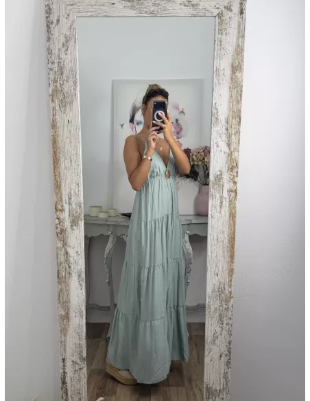 Vestido broche Sol verdeagua