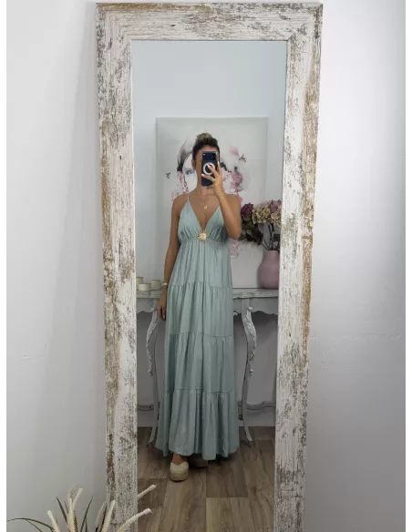 Vestido broche Sol verdeagua
