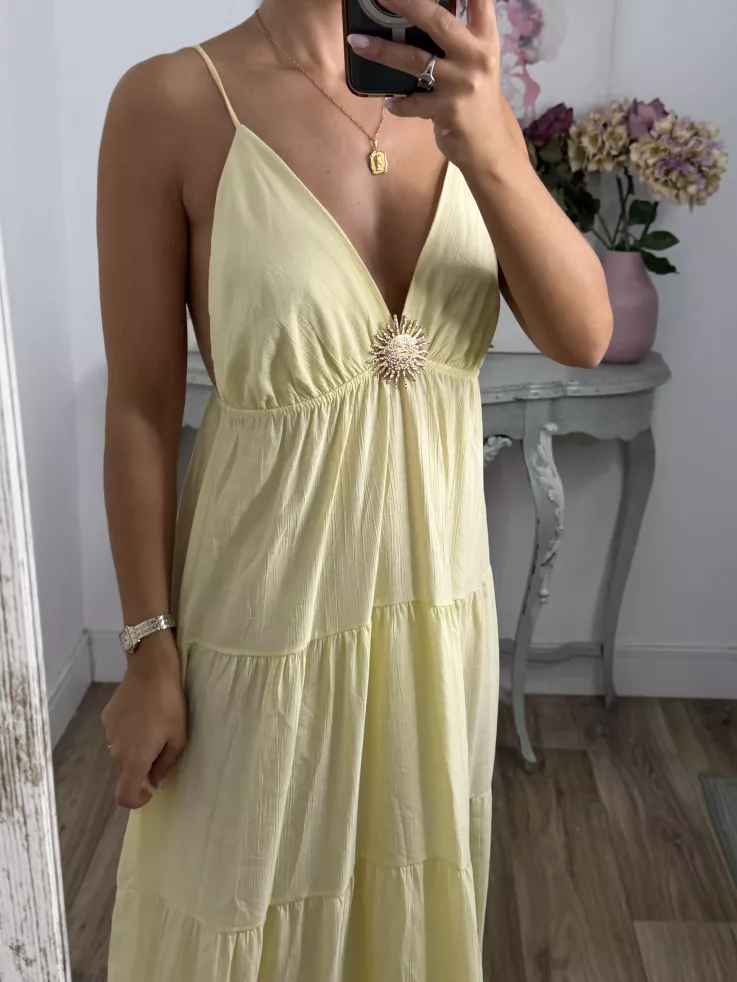 Vestido broche Sol amarillo