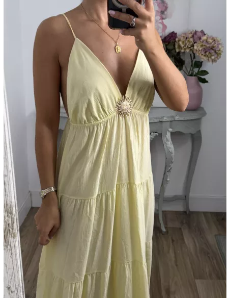 Vestido broche Sol amarillo