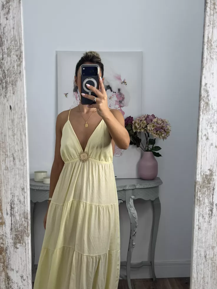 Vestido broche Sol amarillo