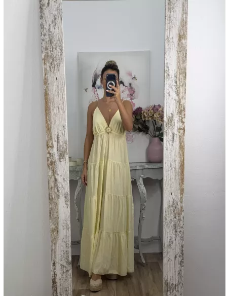 Vestido broche Sol amarillo