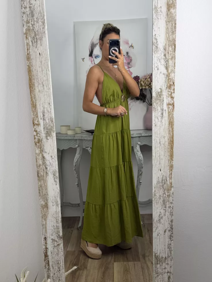 Vestido broche Sol verde