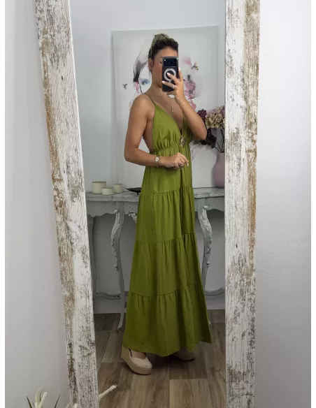 Vestido broche Sol verde