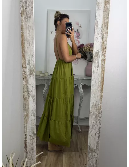 Vestido broche Sol verde