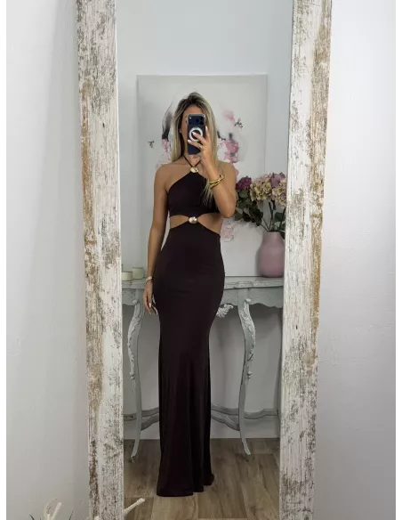 Vestido Coral de punto marrón