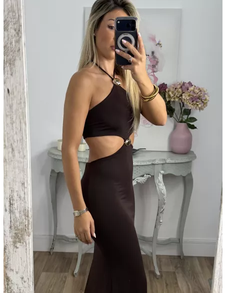Vestido Coral de punto marrón