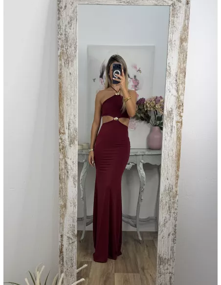 Vestido Coral de punto burdeos
