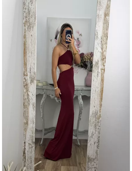 Vestido Coral de punto burdeos