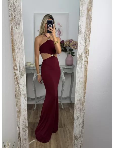 Vestido Coral de punto burdeos
