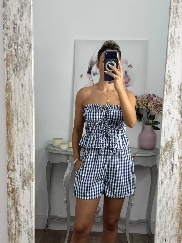 Conjunto Valeria cuadros azul