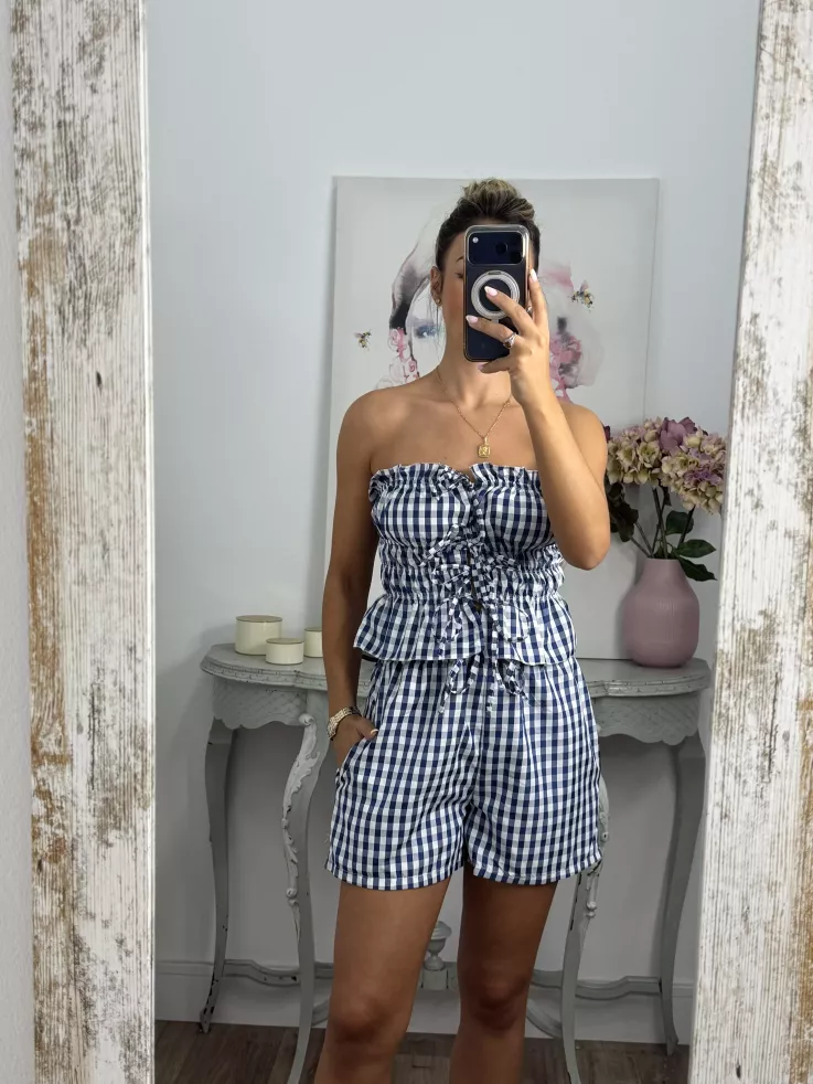 Conjunto Valeria cuadros azul