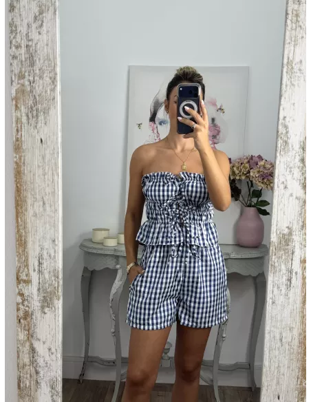 Conjunto Valeria cuadros azul