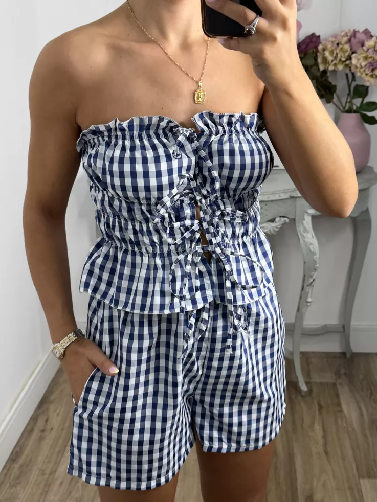 Conjunto Valeria cuadros azul