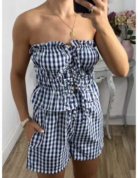 Conjunto Valeria cuadros azul