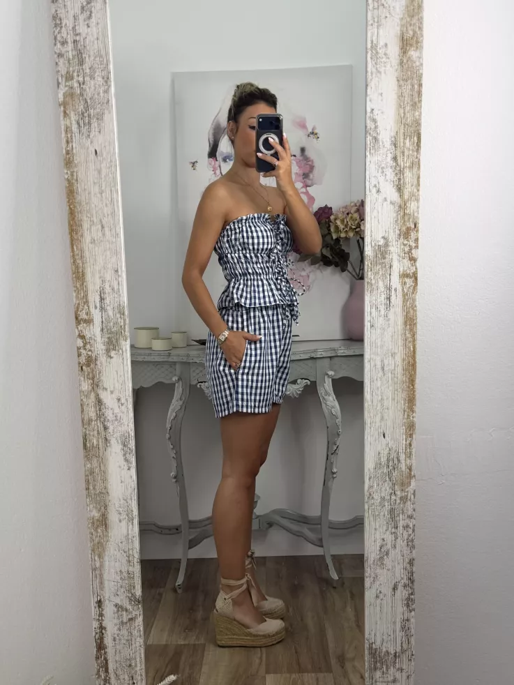 Conjunto Valeria cuadros azul