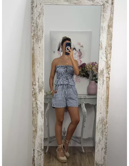 Conjunto Valeria cuadros azul