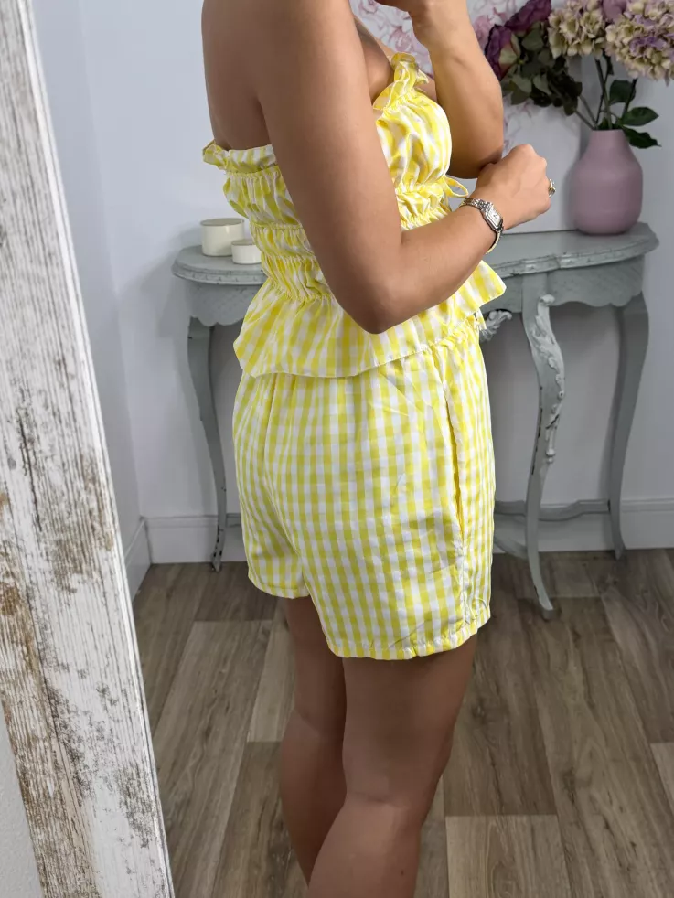 Conjunto Valeria cuadros amarillo
