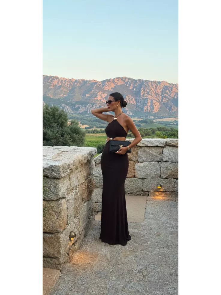 Vestido Coral de punto marrón