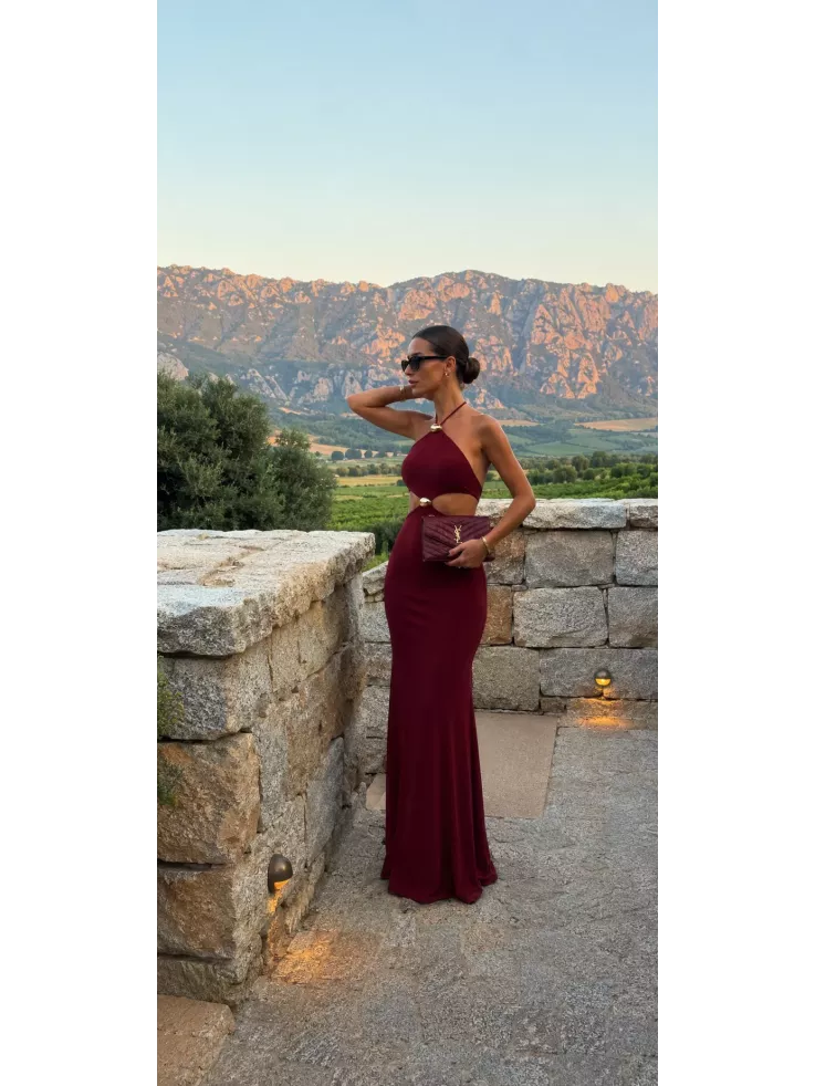 Vestido Coral de punto burdeos