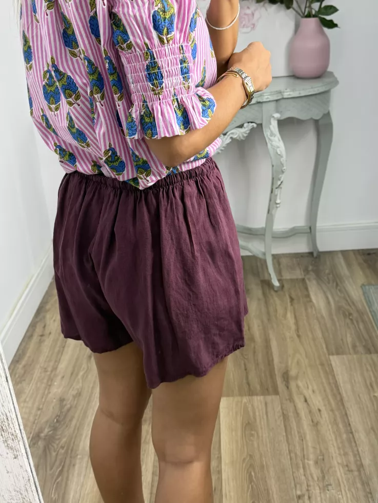 Camisa India raya rosa y blanca
