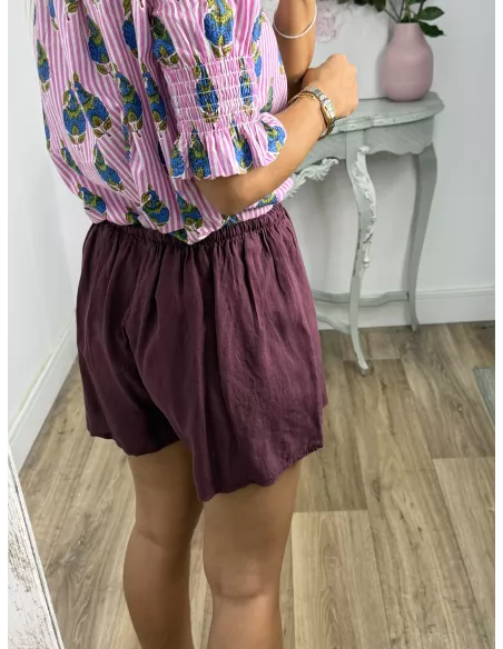 Camisa India raya rosa y blanca
