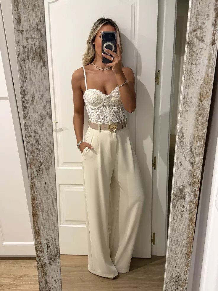 Corpiño encaje puntilla beige
