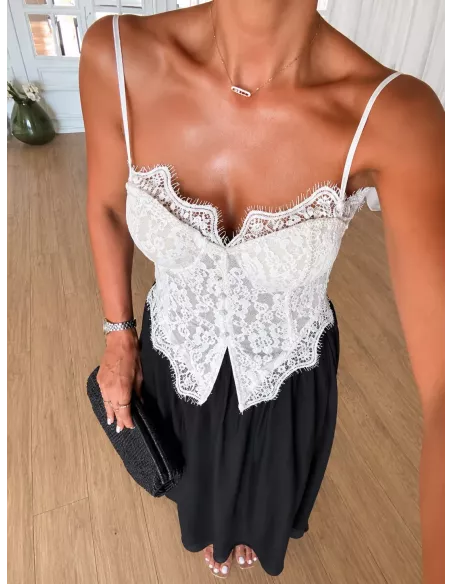 Corpiño encaje puntilla beige