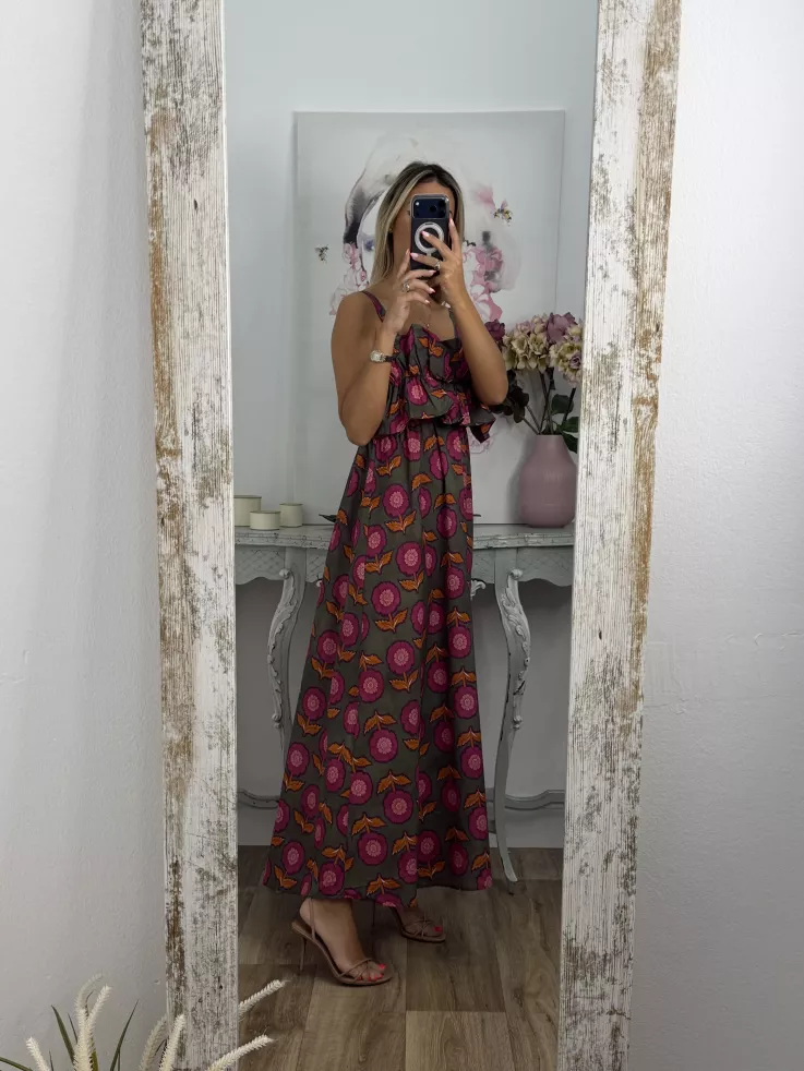 Vestido Niza verde flores