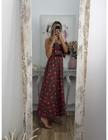 Vestido Niza verde flores