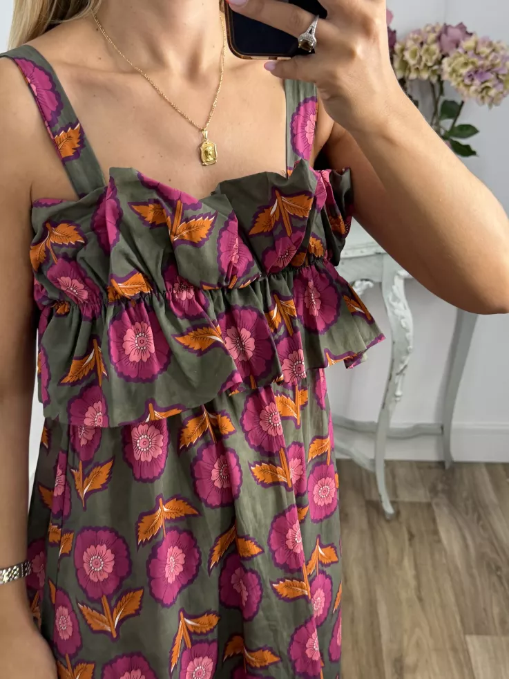 Vestido Niza verde flores